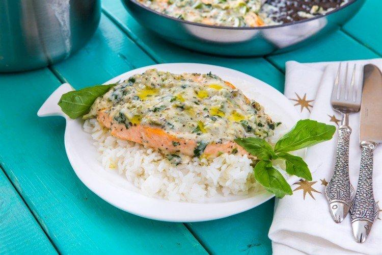 Poisson au four avec du riz