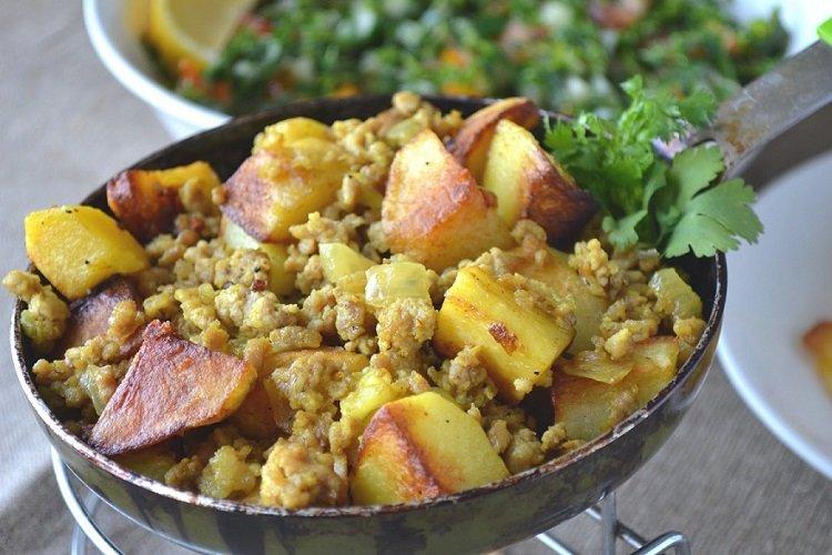 Pommes de terre sautées à la viande hachée