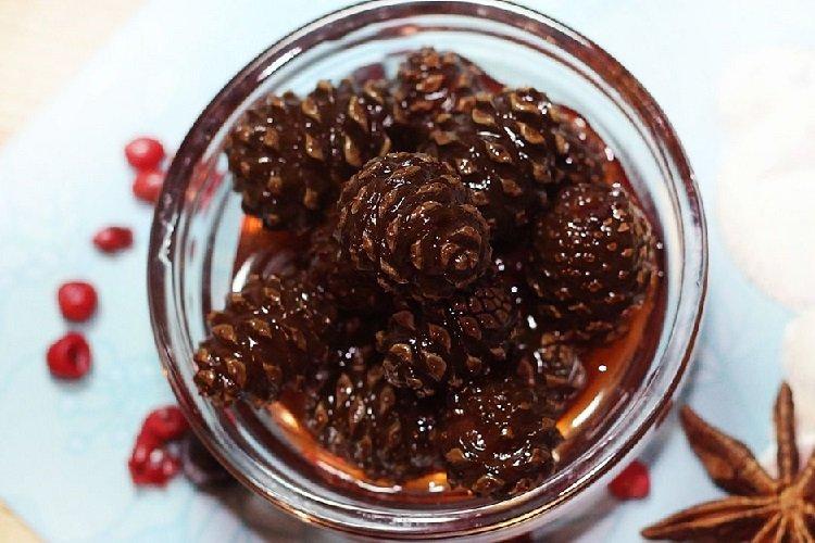 Confiture de pommes de pin aux canneberges