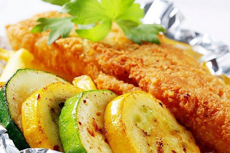 Filet de goberge aux courgettes au four