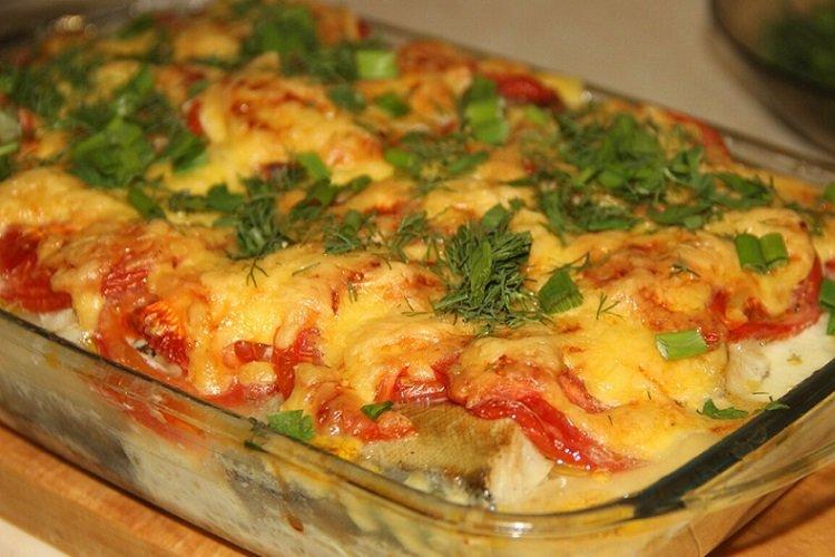 Filet de goberge au four avec des légumes