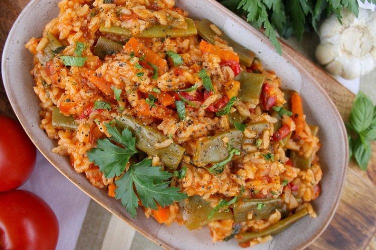 Bouillie de riz aux haricots verts