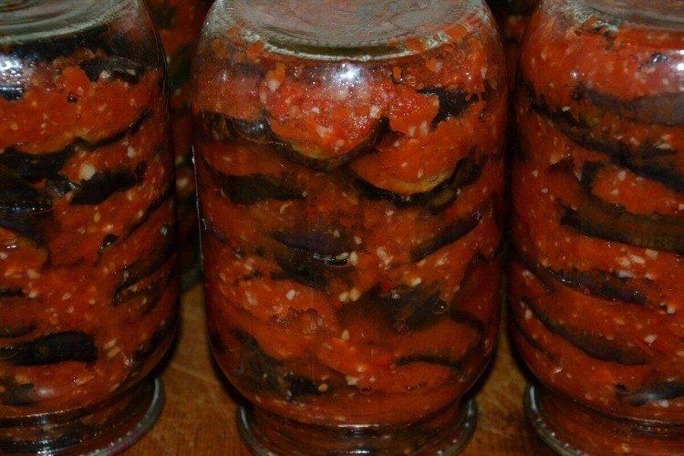 Salade de tomates et d'aubergines pour l'hiver