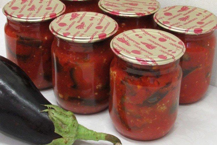 Aubergine aux tomates pour l'hiver
