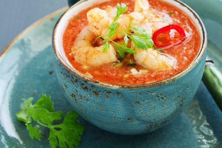 Gaspacho aux crevettes