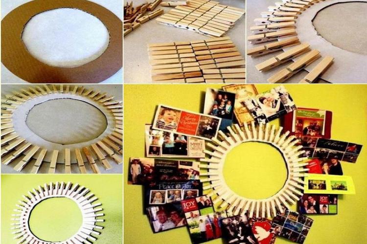 Cadre photo bricolage à partir de pinces à linge