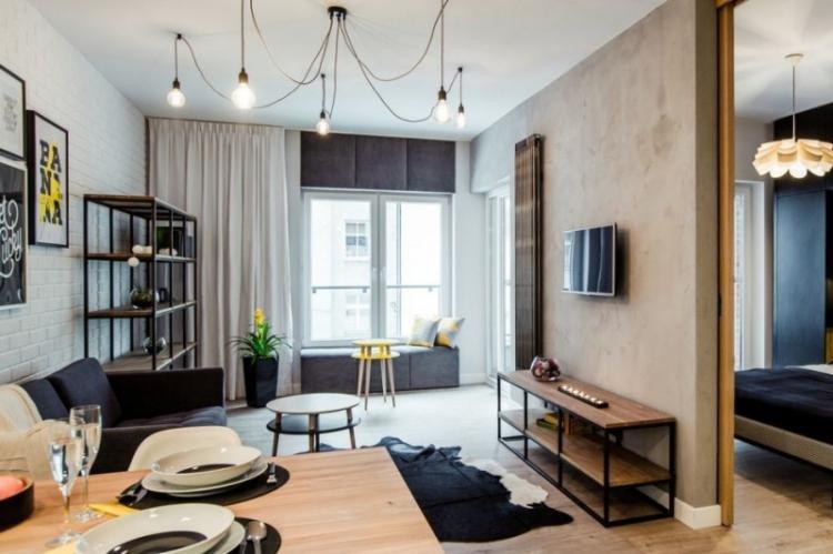 Salon lumineux dans un style moderne - photo de design d'intérieur