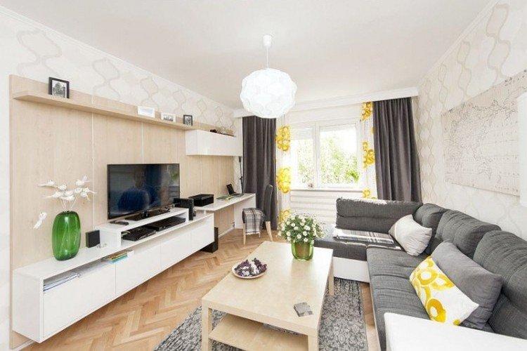 Papier peint pour le salon dans un style moderne - photo de design d'intérieur