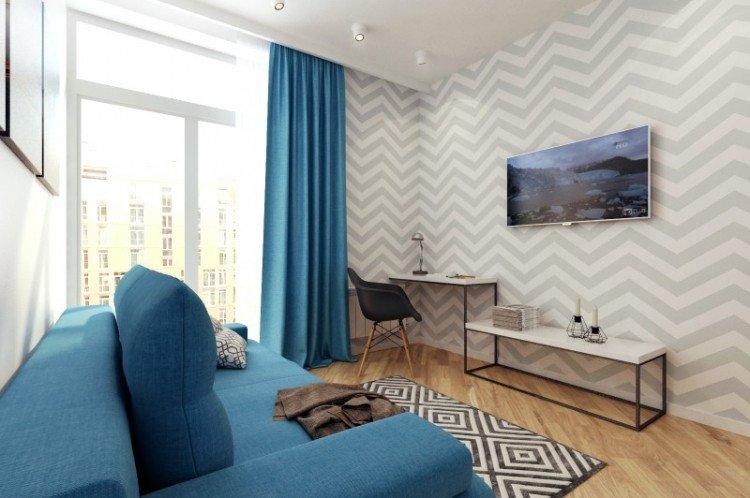 Papier peint pour le salon dans un style moderne - photo de design d'intérieur