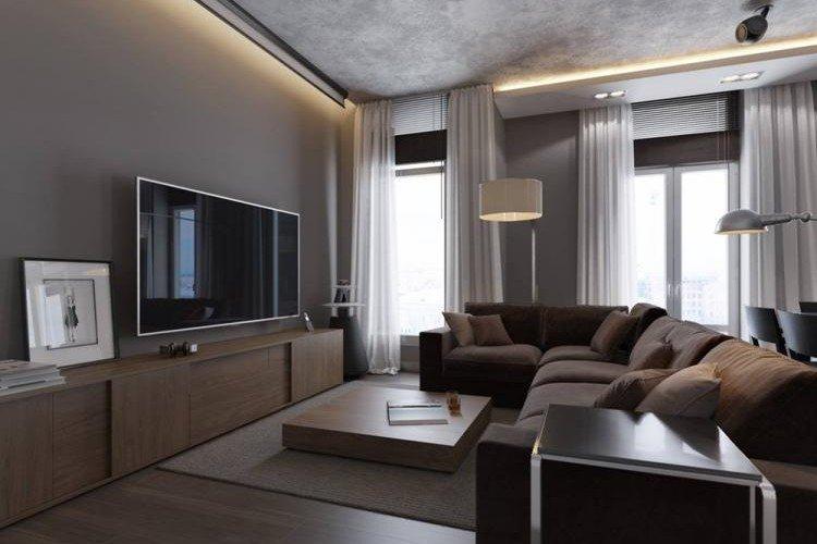 Design d'intérieur de salon dans le style du minimalisme - photo