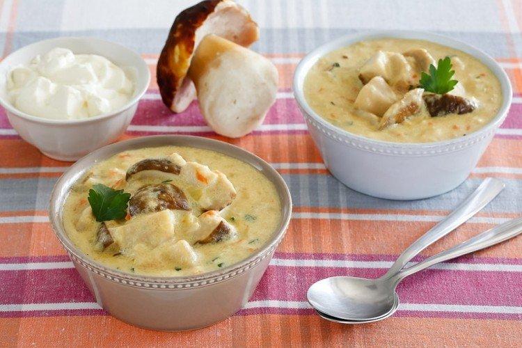 Soupe aux champignons de cèpes dans une mijoteuse - recettes