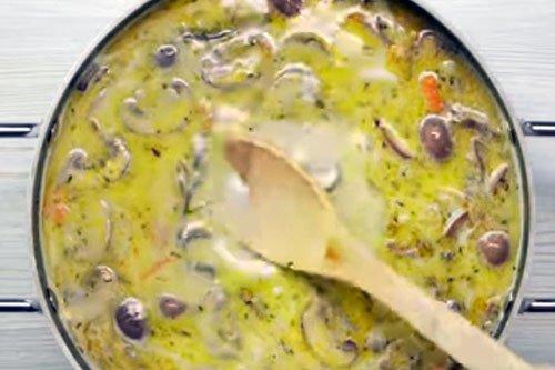 Soupe de champignons aux champignons et poulet - une recette étape par étape