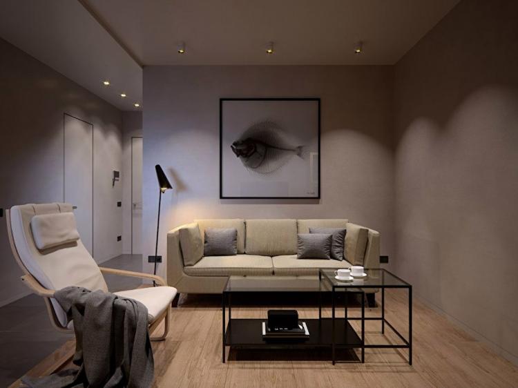 L'intérieur de l'appartement est de 50 m².