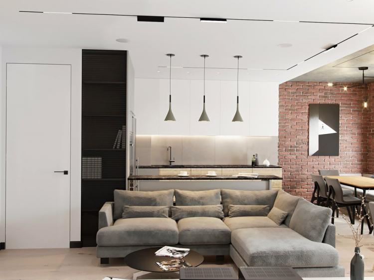 Intérieur d'appartement pour un jeune homme