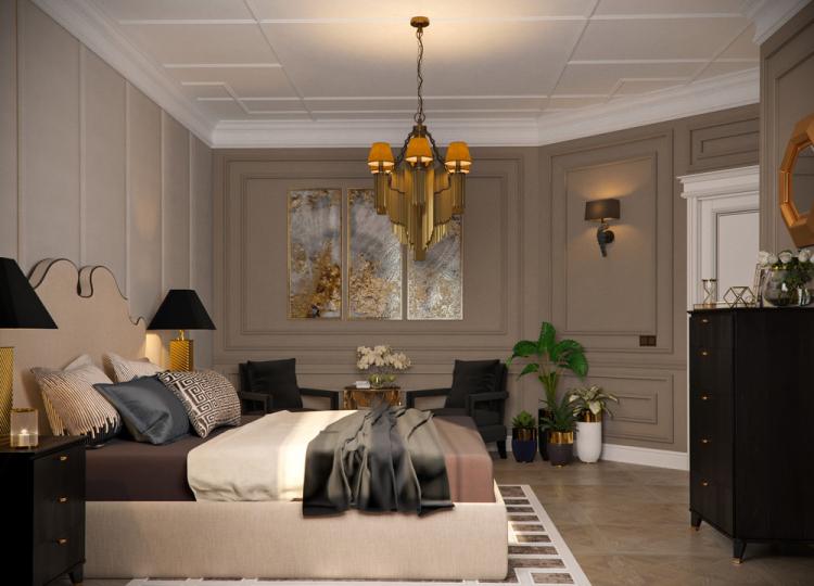 Intérieur de chambre Art Déco