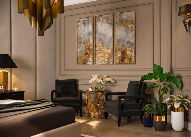 Intérieur de chambre Art Déco