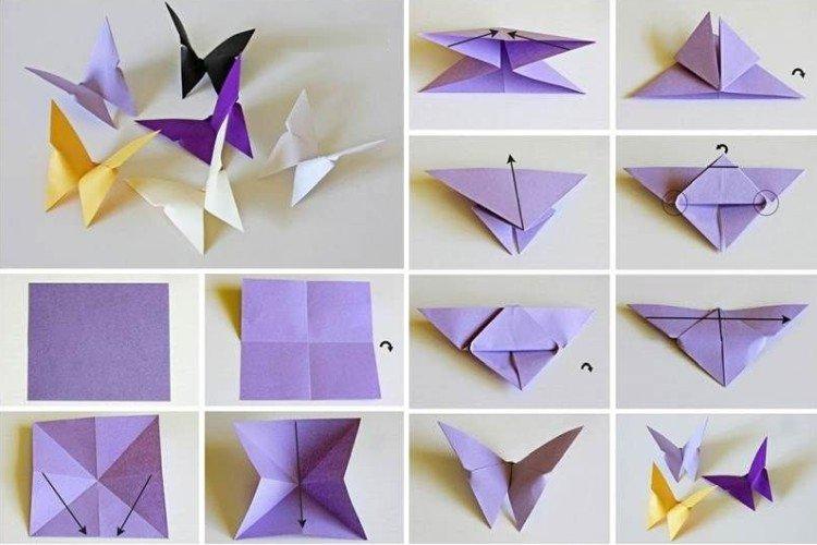 Papillon en papier origami simple - comment le faire vous-même