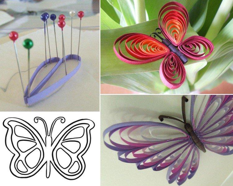 Papillon en papier quilling - comment le faire vous-même