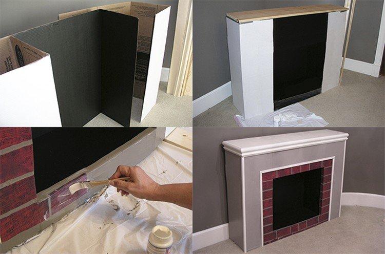 Cheminée DIY en carton