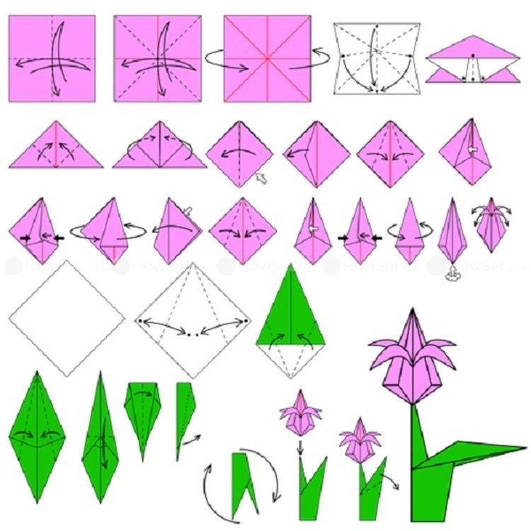 Tulipe - Comment faire des fleurs en papier origami