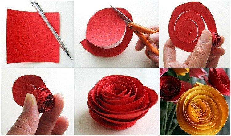 Rose en spirale - Comment faire une rose en papier