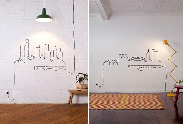 Panneau de fil - comment masquer les fils du téléviseur