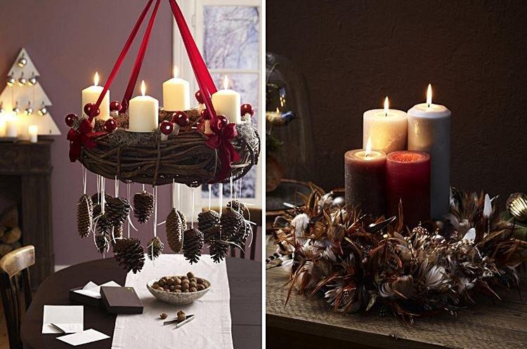 Bougies à l'intérieur - Comment décorer une pièce pour le Nouvel An