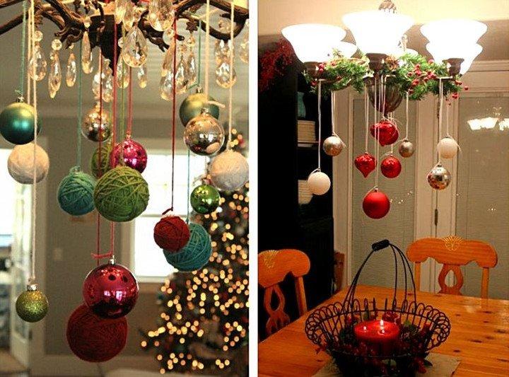 Boules de Noël sur cintres - Comment décorer un appartement pour le Nouvel An