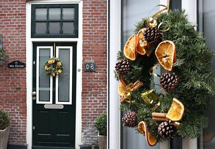 Couronne du Nouvel An aux agrumes - Comment décorer la porte d'entrée pour le Nouvel An