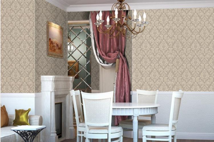 Combinaison verticale et horizontale de papier peint dans la cuisine