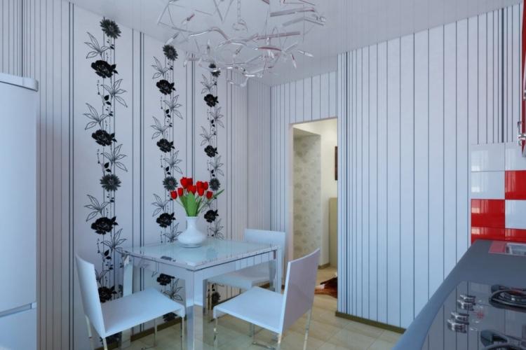 Combiner du papier peint dans une petite cuisine