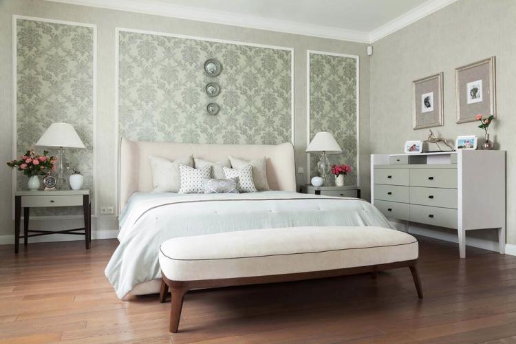 Panneaux muraux et niches - Combiner du papier peint dans la chambre