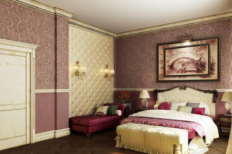 Combinaison horizontale de papier peint dans la chambre