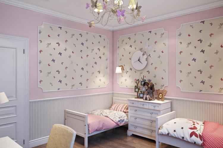 Combinaison horizontale de papier peint dans la chambre