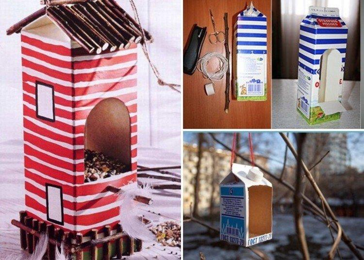 Mangeoires à oiseaux à faire soi-même de tetrapacks