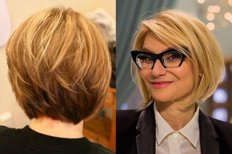 Bob-caret - Coupes de cheveux courtes pour les femmes après 50 ans