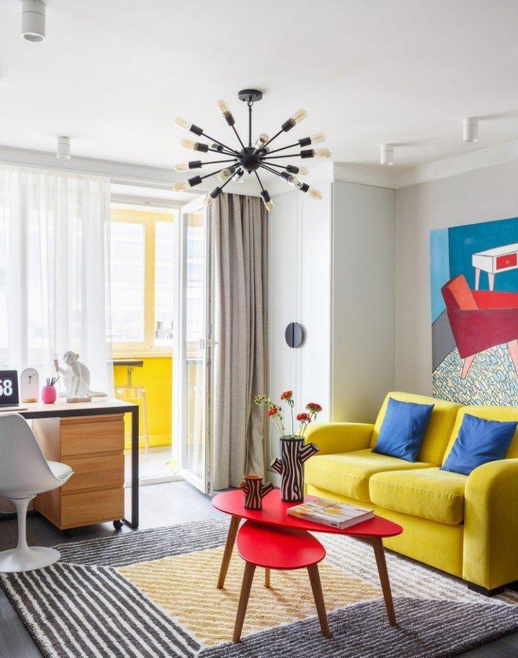 Rouge avec jaune - La combinaison de couleurs à l'intérieur