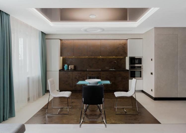 Cuisine-salon Un triomphe de la fonctionnalité - design d'intérieur