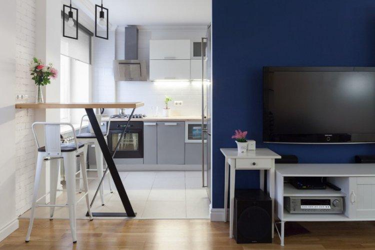 Conception de cuisine-salon dans un style moderne - photo