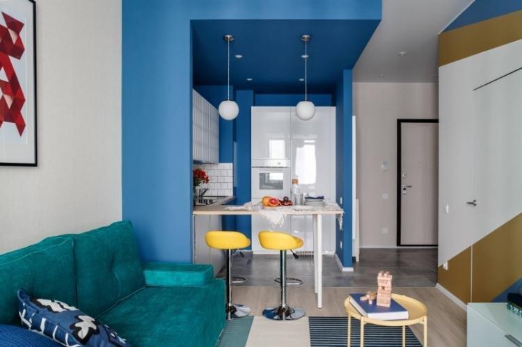 Conception de cuisine-salon dans un style moderne - photo