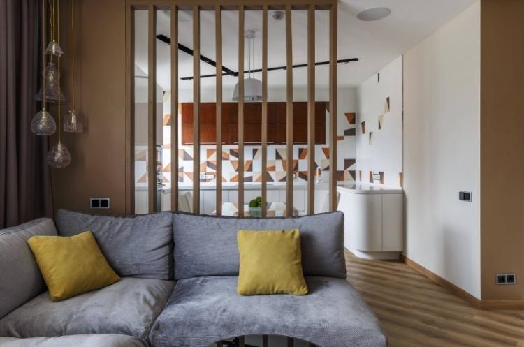 Conception de cuisine-salon dans un style moderne - photo