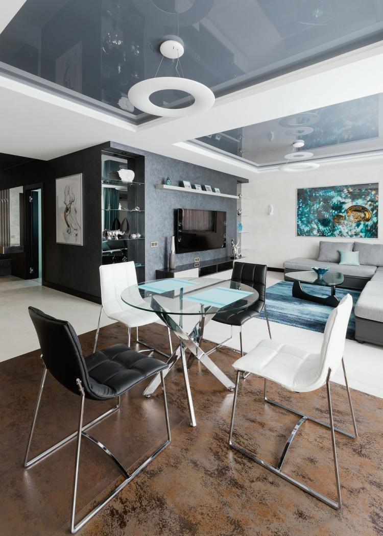 Conception de cuisine-salon dans un style moderne - photo