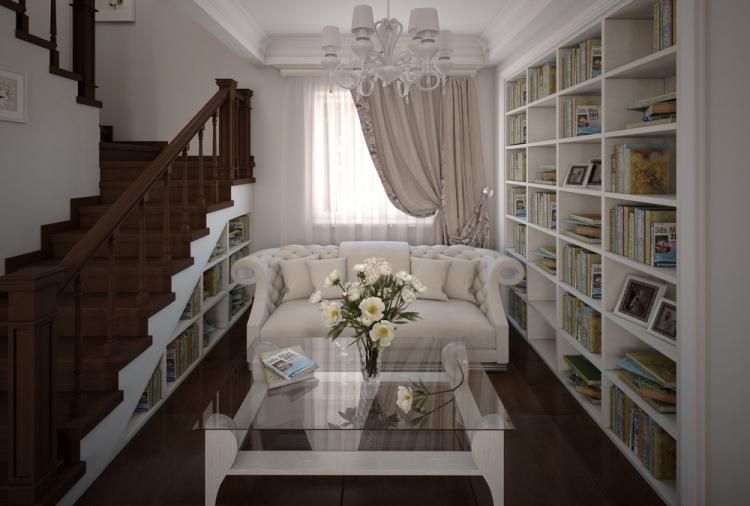 Cuisine-salon néoclassique - design d'intérieur