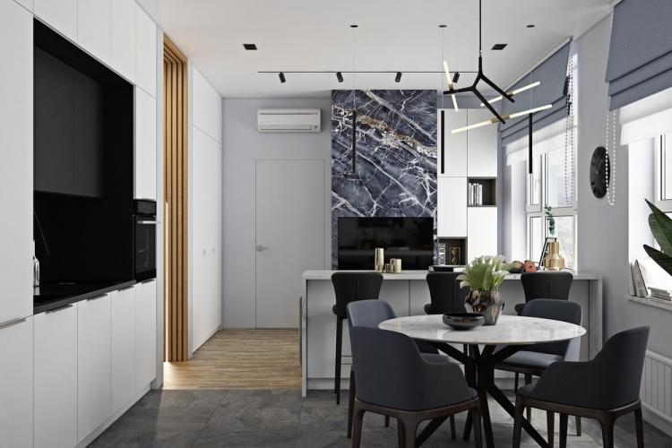 Cuisine-salon Escalade - design d'intérieur