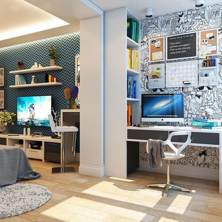 Appartement motifs scandinaves - design d'intérieur