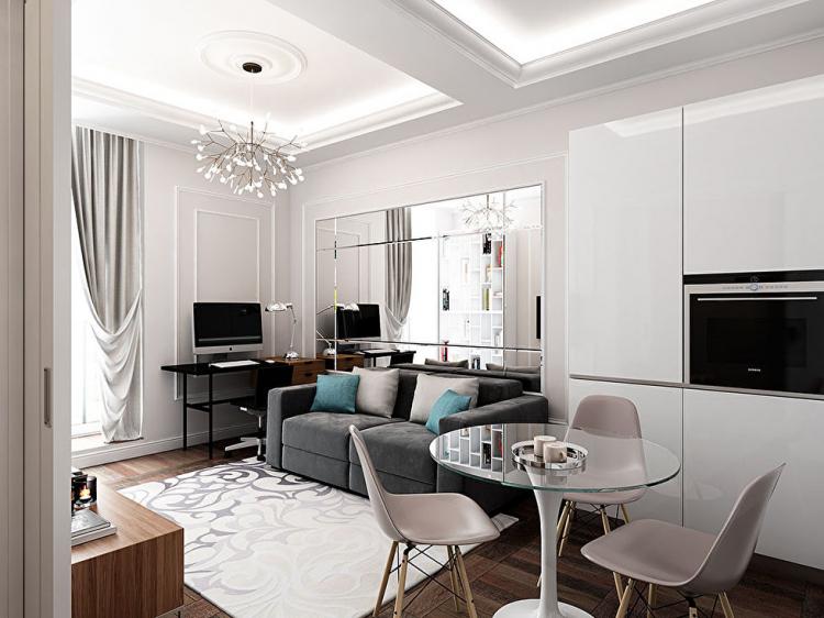 Appartement dans le complexe résidentiel Smolny Park - design d'intérieur