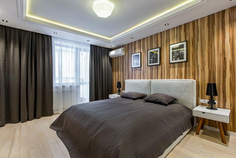 Stratifié sur le mur de la chambre - photo