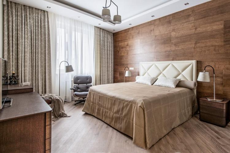 Stratifié sur le mur de la chambre - photo