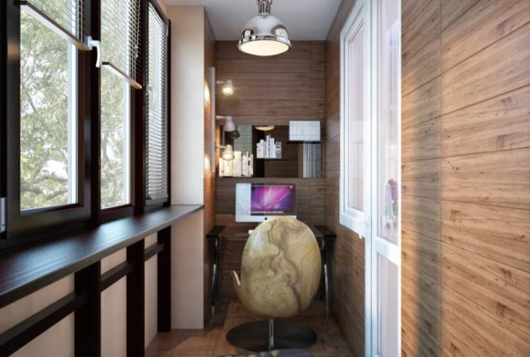 Stratifié sur le mur du balcon, loggia - photo