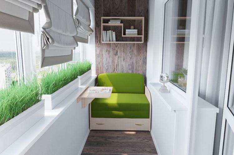 Stratifié sur le mur du balcon, loggia - photo